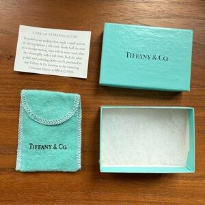 Tiffany & Co. Sterling Silver Care Card, Box and Pouch